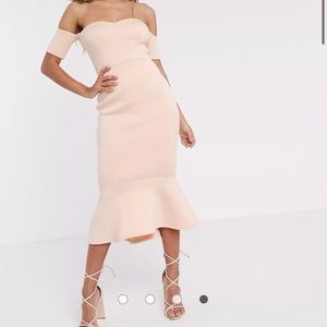 Asos Blush Pink Mermaid Midi Dress